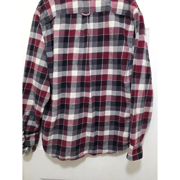 Jachs Mens XL Red/Black/White Plaid Flannel Button-Up Shirt - Picture 3 of 7
